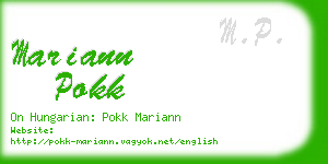 mariann pokk business card